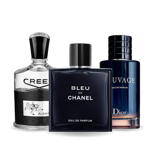 3er-Pack Parfums: Creed AVENTUS, BLEU DE CHANEL und Dior SAUVAGE 100 ml