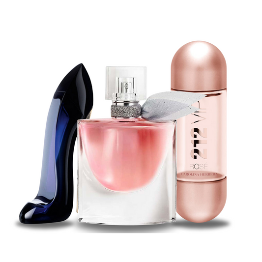 Packung mit 3 Düften: Carolina Herrera GOOD GIRL, Lancôme LA VIE EST BELLE, Carolina Herrera 212 VIP ROSÉ (Eau de Parfum)